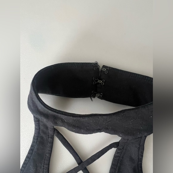 Express Dressy Black Lace Cutout Bodysuit. Size XSmall. Like New! - Picture 3 of 5